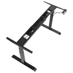 Dwusilnikowy stelaż metalowy biurka (stołu) z elektryczną regulacją wysokości, elektryczny, UT04E-3T, kolor czarny - noga 3-segmentowa