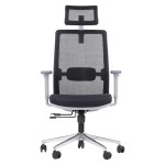 Ergonomiczne obrotowe krzesło biurowe CUTLER GF czarny - pełen zakres regulacji, stelaż w kolorze szarym