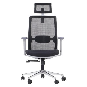 Ergonomiczne obrotowe krzesło biurowe CUTLER GF czarny - pełen zakres regulacji, stelaż w kolorze szarym