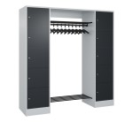 Metalowa garderoba wolnostojąca z 10 schowkami, wym. 187x48x195 cm