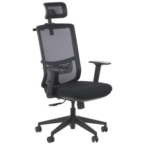 OUTLET - Ergonomiczne krzesło biurowe obrotowe NOTUS F/M czarny/czarny, oparcie siatkowe