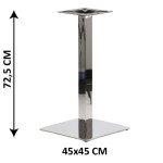 Podstawa stolika SH-3002-5/60/P, 45x45 cm, stal nierdzewna polerowana, noga 6x6 cm (stelaż stolika)