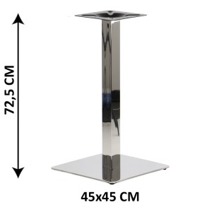 Podstawa stolika SH-3002-5/60/P, 45x45 cm, stal nierdzewna polerowana, noga 6x6 cm (stelaż stolika)