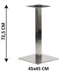 Podstawa stolika SH-3002-5/60/S, 45x45 cm, stal nierdzewna szczotkowana, noga 6x6 cm (stelaż stolika)