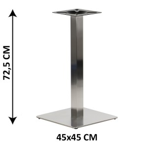 Podstawa stolika SH-3002-5/60/S, 45x45 cm, stal nierdzewna szczotkowana, noga 6x6 cm (stelaż stolika)