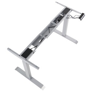 OUTLET - Dwusilnikowy stelaż metalowy biurka (stołu) z elektryczną regulacją wysokości, elektryczny, UT04E-2T, kolor szary - noga 2-segmentowa