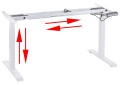 Metalowy stelaż dwusilnikowy UT-04E w kolorze białym z elektryczną regulacją wysokości – widok od przodu.