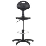 Krzesło produkcyjne wysokie PRO-TECH H w kolorze czarnym - pianka TPU