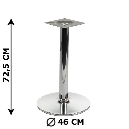 Metalowa, chromowana podstawa stołu/stolika NY-B005  - zdjęcie z wymiarami.