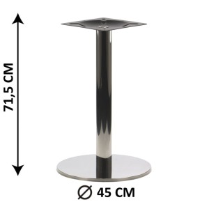 Podstawa stolika SH-2001-1/P, fi 45 cm, stal nierdzewna polerowana, obciążnik z tworzywa sztucznego (stelaż stolika)