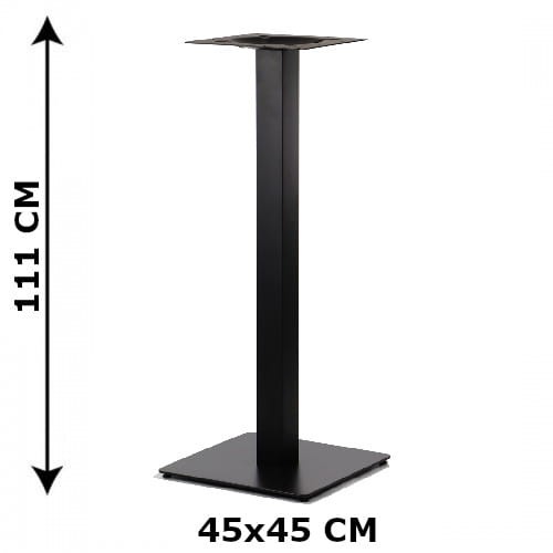 Metalowa podstawa stołu/stolika SH-5002-5/H w kolorze czarnym z dokładnymi wymiarami.
