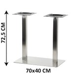 Podstawa stolika podwójna SH-3003-1/S/6, (stelaż stolika), stal nierdzewna szczotkowana, nogi 6x6 cm