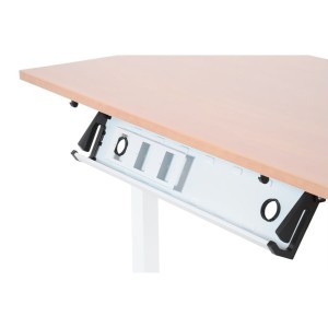 Poziomy kanał kablowy montowany pod blatem, uchylny, kolor biały