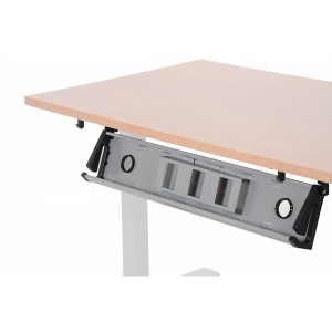 Poziomy kanał kablowy montowany pod blatem, uchylny, kolor szary