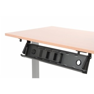 Poziomy kanał kablowy montowany pod blatem, uchylny, kolor czarny