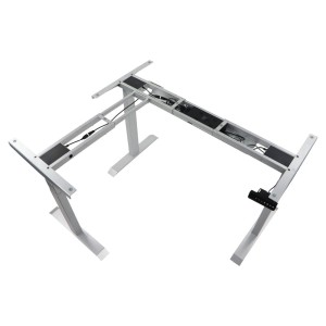 Trzysilnikowy kątowy stelaż metalowy biurka (stołu) z elektryczną regulacją wysokości, elektryczny, UT04-3T/90A/A, kolor alu - noga 3-segmentowa