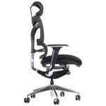 Ergonomiczne krzesło obrotowe/biurowe ErgoNew S7 - wysuw siedziska, regulowane oparcie, podłokietniki i zagłówek, siedzisko tkaninowe, podstawa aluminiowa