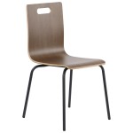 Stacjonarne krzesło konferencyjne, laminowane, stelaż czarny, kubełek w kolorze ciemny orzech, WERDI A
